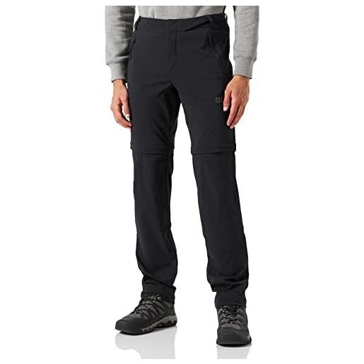 Jack Wolfskin glastal zip off pants m, pantaloni da trekking uomo, nero, 48