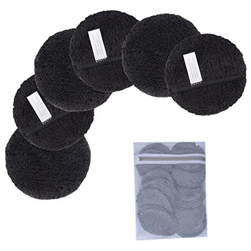 KinHwa panno microfibra viso dischetti struccanti lavabili pad struccante lavabile 6pezzi nero