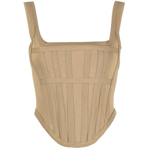 Dion Lee corsetto crop - marrone