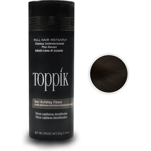 Toppik microfibre di cheratina - hair building fibers - 55 g - castano scuro / dark brown