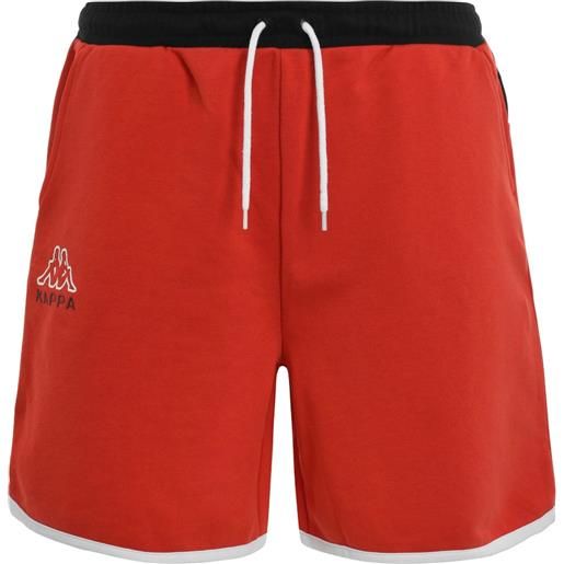 Pantaloncini shorts uomo kappa banda 222 logo ele rosso cotone 371c2iw-a0a