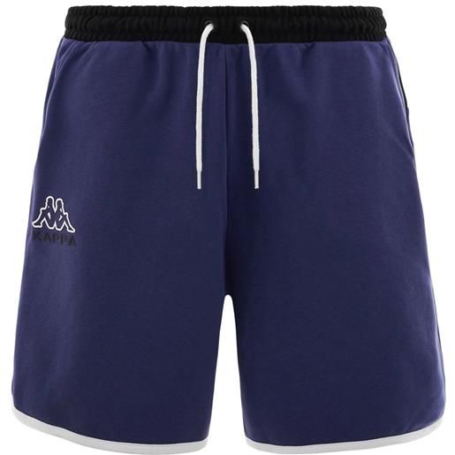 Pantaloncini shorts uomo kappa banda 222 blue nero logo ele con tasche cotone 371c2iw-a0f
