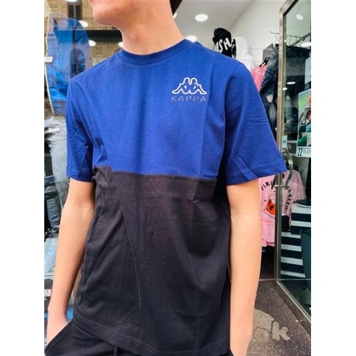 T-shirt maglia maglietta uomo kappa banda 222 blue print black logo edwin 341b2yw-a0g