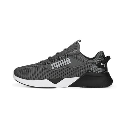 PUMA unisex adults' sport shoes retaliate 2 camo road running shoes, cool dark gray-PUMA black-cool mid gray, 40.5