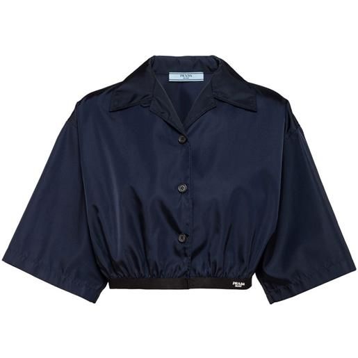 Prada camicia crop a maniche corte - blu
