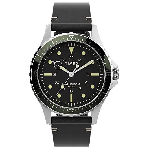Timex orologio analogico al quarzo uomo con cinturino in pelle tw2v45300