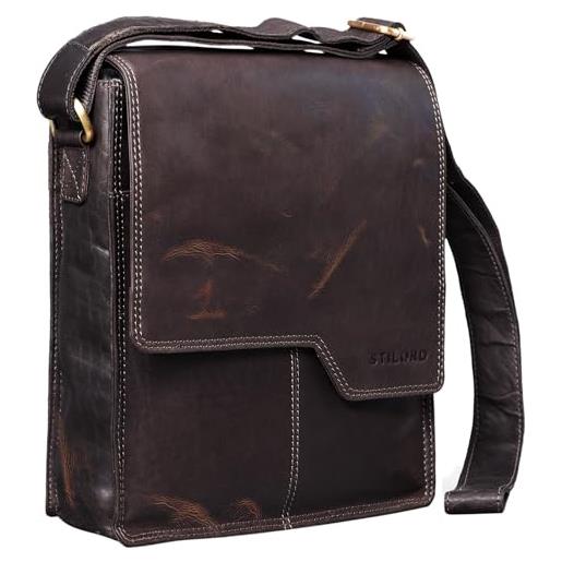 STILORD 'Harry' Borsello Uomo Tracolla in Pelle Borsa Messenger