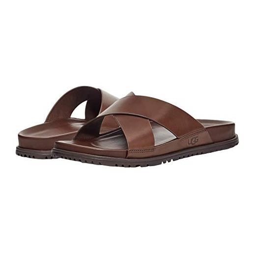 UGG wainscott slide, sandali a ciabatta uomo, marrone (grizzly leather), 45.5 eu