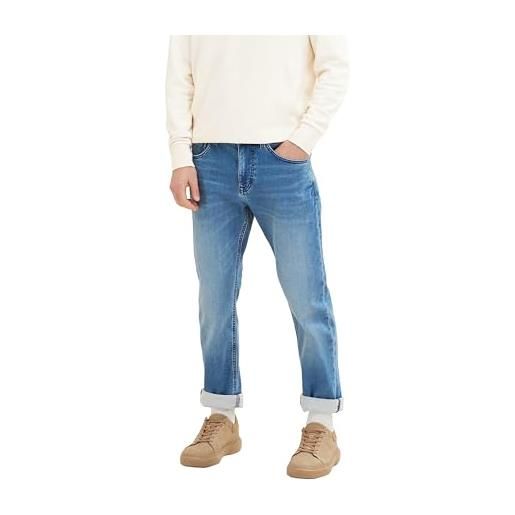 TOM TAILOR josh regular slim jeans, uomo, blu (mid stone wash denim 10281), 34w / 32l