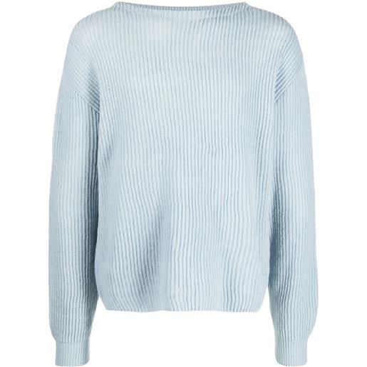 Auralee maglione girocollo a coste - blu