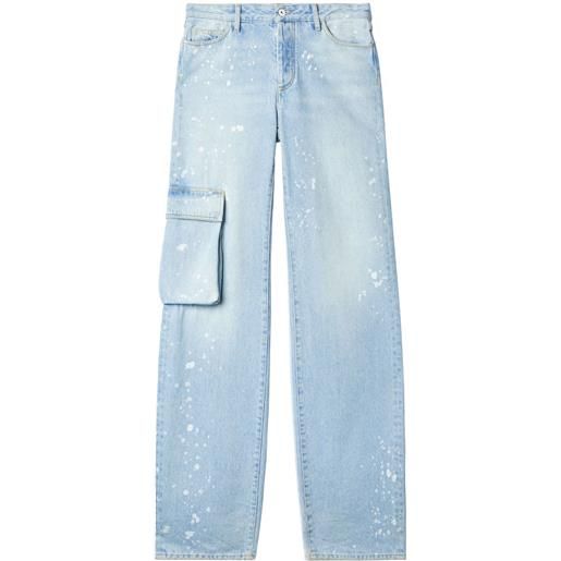 Off-White jeans a gamba ampia toybox painted - blu