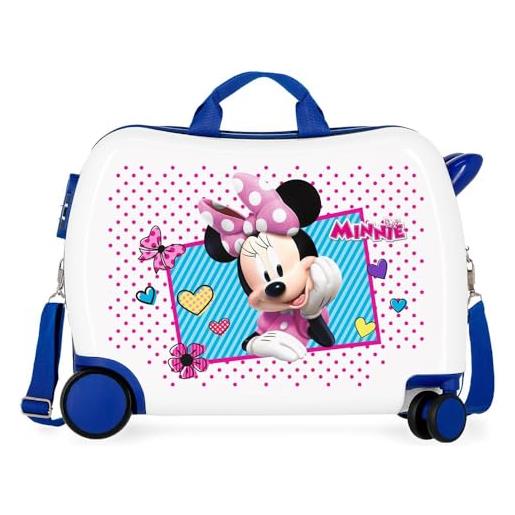 Disney enjoy minnie icon valigia per bambini azzurro 50x38x20 cms rigida abs chiusura a combinazione numerica 34l 2,3kgs 4 ruote bagaglio a mano