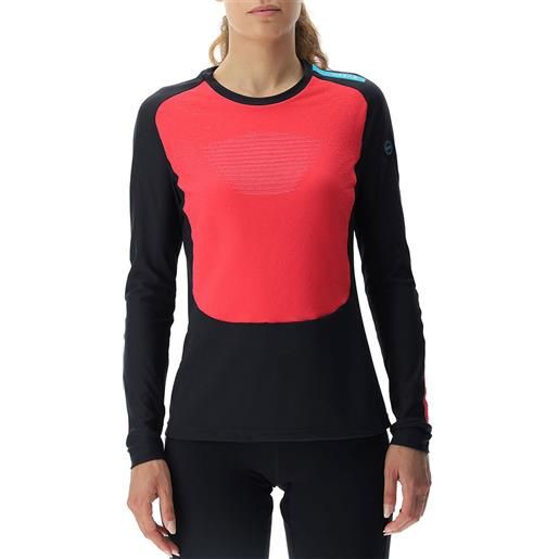 Uyn crossover long sleeve base layer rosso, nero m donna