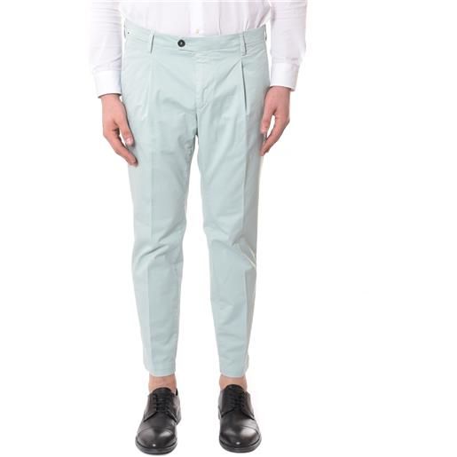 GABARDINE pantalone tasca america verde acqua