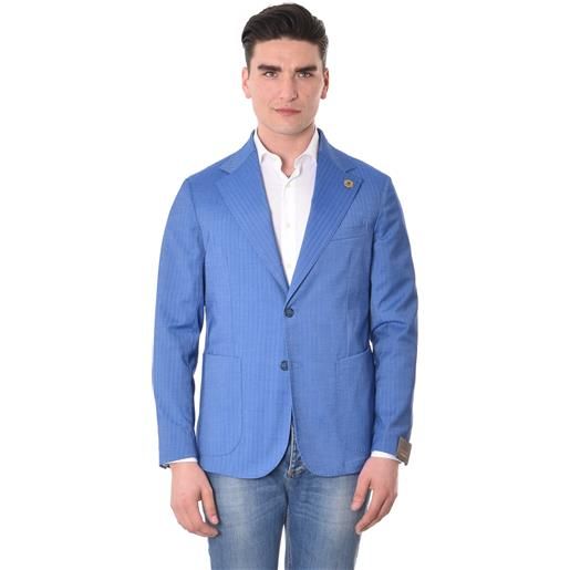 GABARDINE giacca monopetto blu chiaro