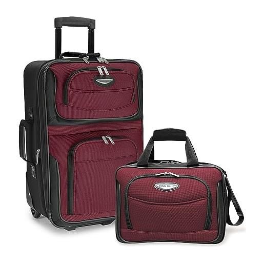 Travel Select amsterdam bagaglio mano set di due pezzi, burgundy (rosso) - ts6902r
