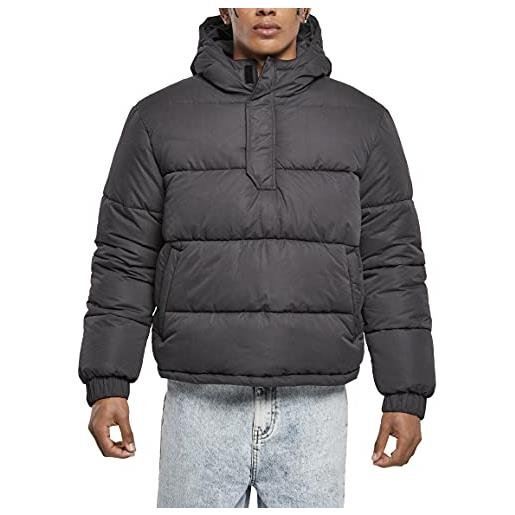 Urban Classics hooded cropped pull over jacket giacca, nero, 3xl uomo
