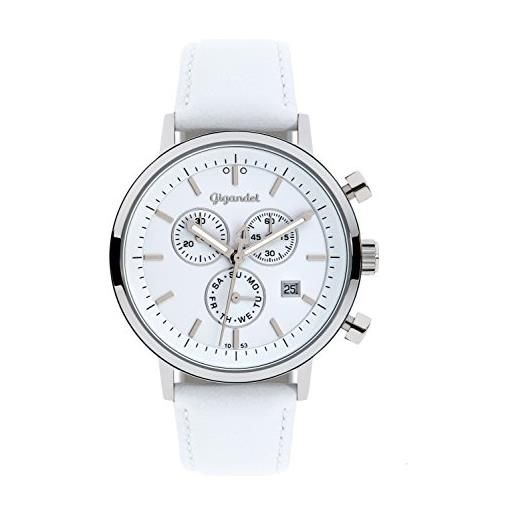 Gigandet classico orologio uomo cronografo analogico quartz bianco g6-008