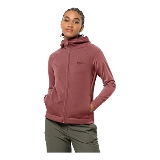 Jack Wolfskin waldsee hooded jkt w, giacca in pile donna, apple butter, l