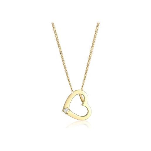 DIAMORE elli diamonds collana donne cuore amore con diamante (0,015 ct. ) amore in oro giallo 585