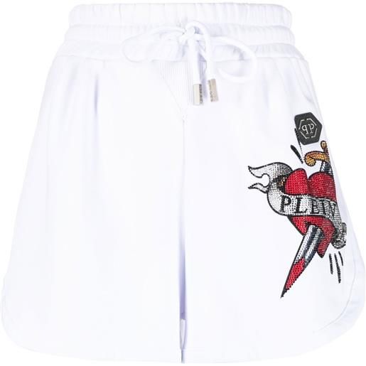 Philipp Plein shorts sportivi con decorazione - bianco