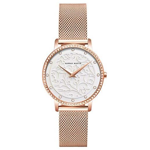 RORIOS fashion donna orologio analogico al quarzo orologi da polso acciaio inox mesh band impermeabili elegante orologi da donna