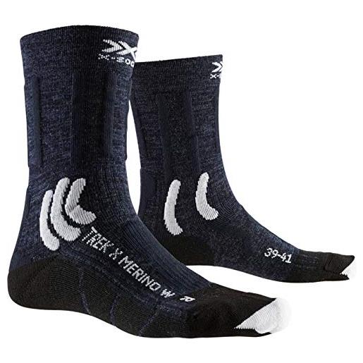 X-Socks trek x merino, calzini da escursionismo donna, midnight blue/arctic white, 39-40