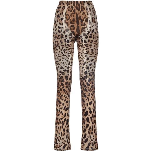 DOLCE & GABBANA pantaloni dritti leopard stretch