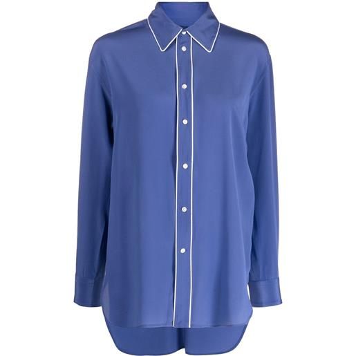 Polo Ralph Lauren camicia con cucitura a contrasto - blu