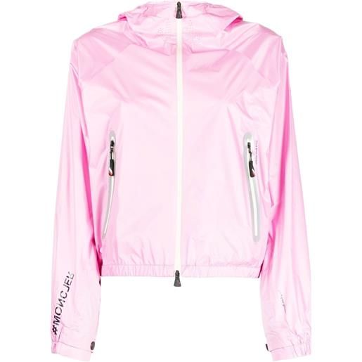 Moncler Grenoble giacca a vento crozat con cappuccio - rosa