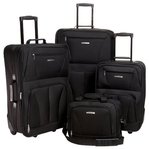 Rockland bagagli journey softside verticale set, nero, taglia unica, journey - set di valigie verticali softside