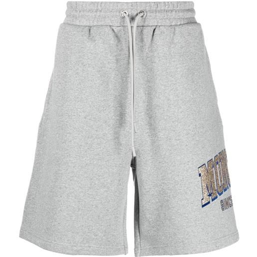 Moncler shorts con stampa - grigio