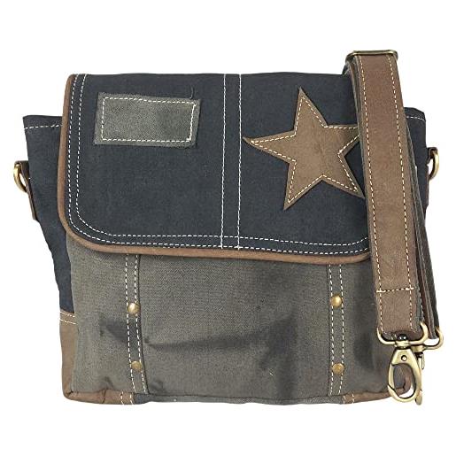 Sunsa borsa a tracolla da donna messenger borsa in tela/pelle piccola vintage crossbody bag con stella. 