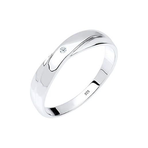 DIAMORE anelli donna impegno elegante con diamante (0,02 ct) in argento sterling 925