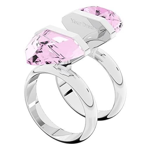 Swarovski anello lucent, magnetico, rosa, placcato rodio
