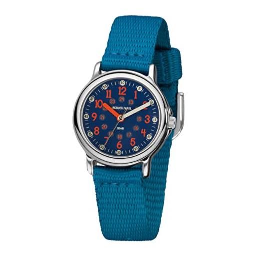 JACQUES FAREL kcf 078 - orologio da polso per bambini, analogico, al quarzo, con cinturino in tessuto, extra morbido, blu, blu, classico