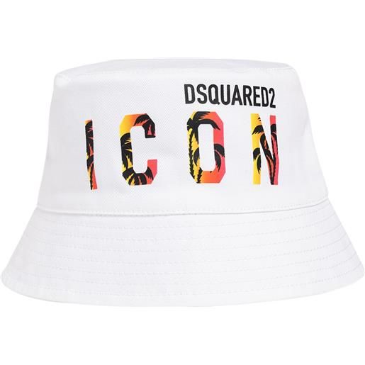 DSQUARED2 cappello bucket in gabardina di cotone con logo