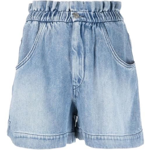 MARANT ÉTOILE shorts denim con vita arricciata - blu