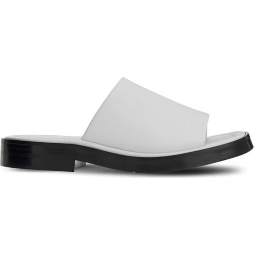 Ferragamo sandali slides con punta aperta - bianco