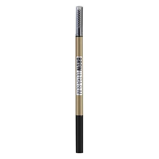 Maybelline new york matita sopracciglia brow ultra slim, per sopracciglia precise e definite, blonde (01), 