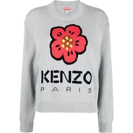 Kenzo maglione boke flower girocollo - grigio