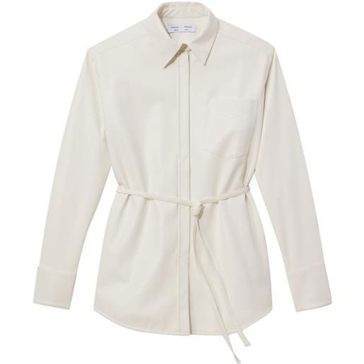Proenza Schouler White Label giacca-camicia in finta pelle - bianco