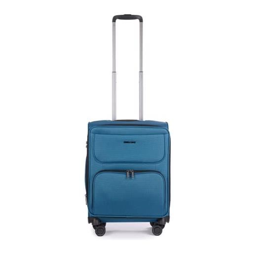 Stratic bendigo light+ - valigia morbida da viaggio con rotelle, 4 ruote, espandibile, nero, 72 cm, medium (4