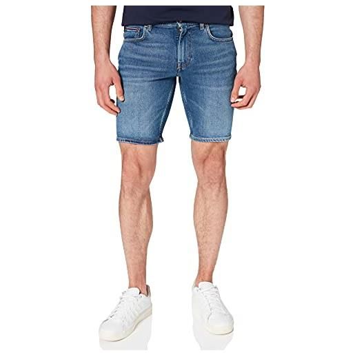 Tommy Hilfiger pantaloncini in jeans uomo brooklyn short elasticizzati, blu (boston indigo), 28w