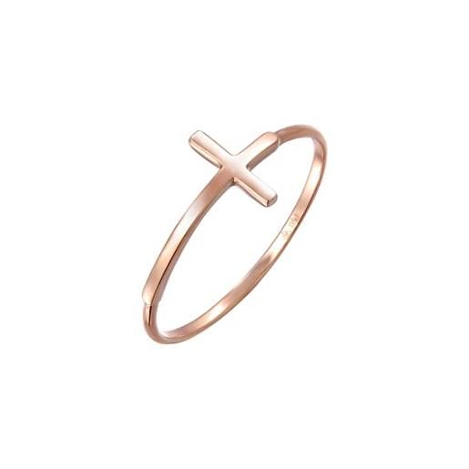 Elli premium anelli donna croce motif modern in oro rosa 750