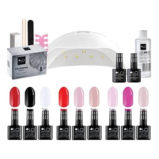 LCI Cosmetics kit completo semipermanente ipoallergenico hema free 9 colori lci