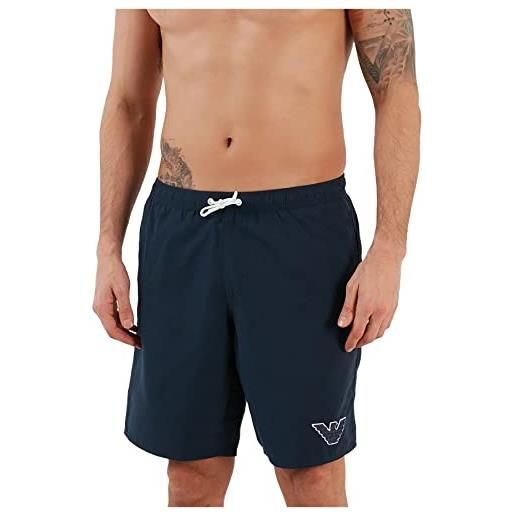 Emporio Armani boxer sponge eagle, costume da bagno uomo, navy blue, 46