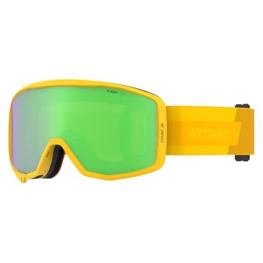 Atomic count jr cylindrical occhiali da sci per bambini - saffron - confortevole montatura live fit - compatibile con gli occhiali - visione chiara - fascia per occhiali rivestita in silicone