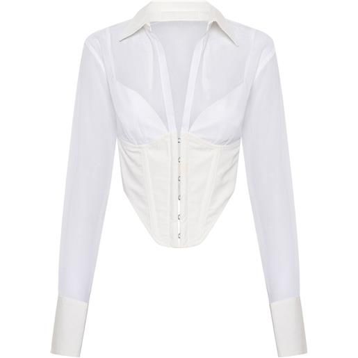 Dion Lee corsetto con maniche a camicia - bianco