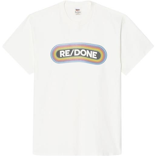 RE/DONE t-shirt rainbow con stampa - bianco